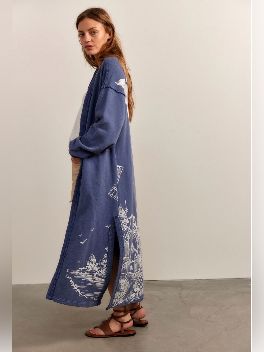 Free People Dutch Maxi Cardi 💯 Cotton NWT